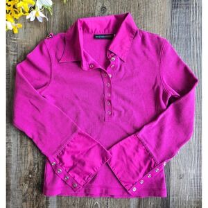 Vintage Y2K‎ Mary-Kate and Ashley Girls Top Button Up Long Sleeve Pink Size 4/5
